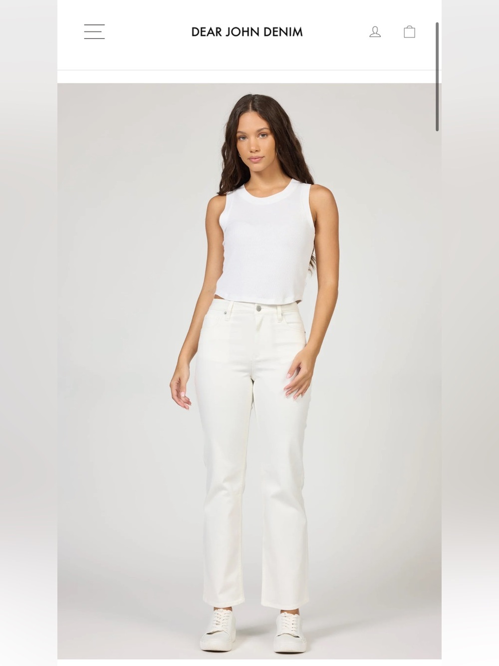 Dear John Women's Straight Leg Jeans Size 26 Stretch White Denim